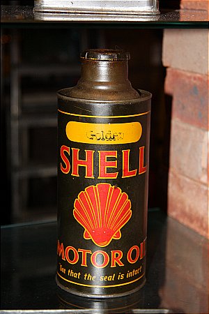 SHELL (Black) GOLDEN MOTOR OIL (Quart) - click to enlarge